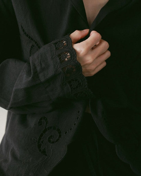 【3月下旬入荷次第お届けのご予約】anuke（アンヌーク） Cutwork Opencollar Shirts 62710419.