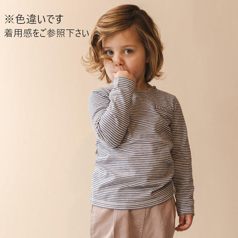 Phil&Phae（フィルアンドフェ）2024AW Pocket tee l/s stripes -Graphite-  長袖Tシャツ