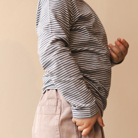 Phil&Phae（フィルアンドフェ）2024AW Pocket tee l/s stripes -Graphite-  長袖Tシャツ