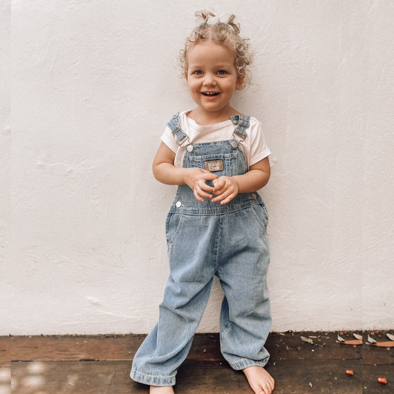 8.Twin Collective Kids TEEN SPIRIT OVERALL mid blue denim デニム 