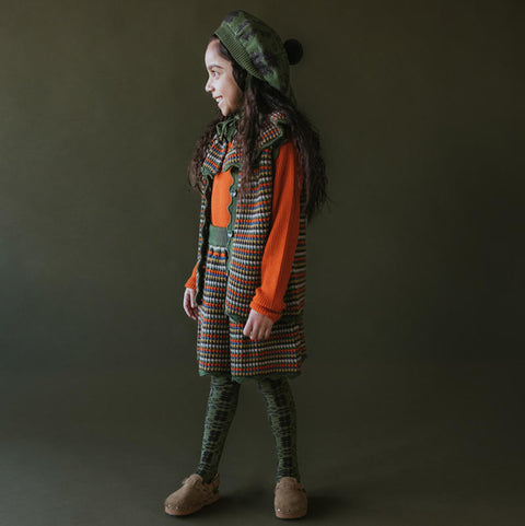 MABLI（マブリ） 2024AW ERYRI LONG SOCKS -MONSTERA/UMBER- ハイソックス