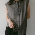 【4月下旬入荷次第お届けのご予約】anuke（アンヌーク） Woolchambray Sleeveless Shirts 62710405.