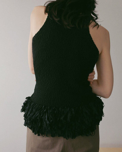【5月中旬入荷次第お届けのご予約】anuke（アンヌーク） Americansleeve Fringe Tops 62710526.