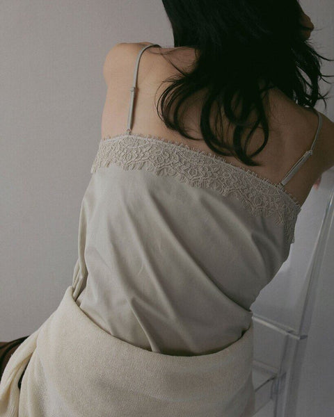 【3月上旬入荷次第お届けのご予約】anuke（アンヌーク） Twill Lace Camisole 62710404.