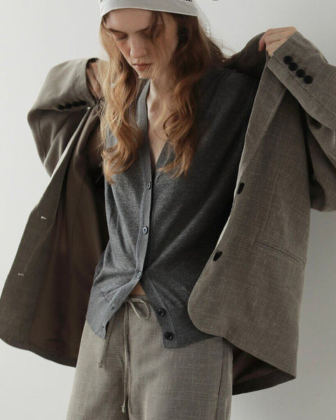 【4月中旬入荷次第お届けのご予約】anuke（アンヌーク） Vneck Botton Vest 62710521.