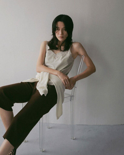 【3月上旬入荷次第お届けのご予約】anuke（アンヌーク） Twill Lace Camisole 62710404.