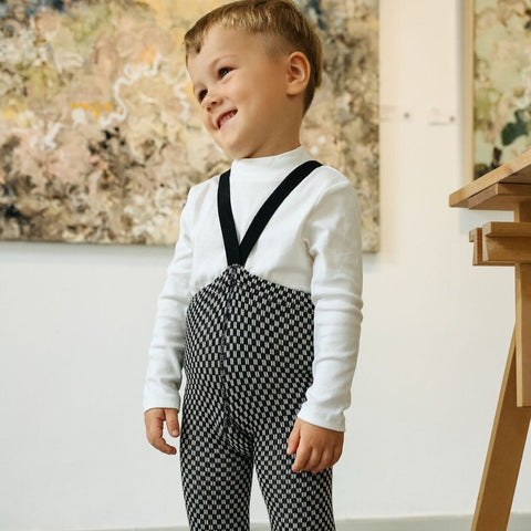 【6/12Mサイズは12/10頃入荷次第のお届け】【ネコポス不可】AC-1 Silly Silas（シリーサイラス） Footless Classic  Atelier Collection -Black×White Checked-  チェック柄 フットレス　クラシックブラック