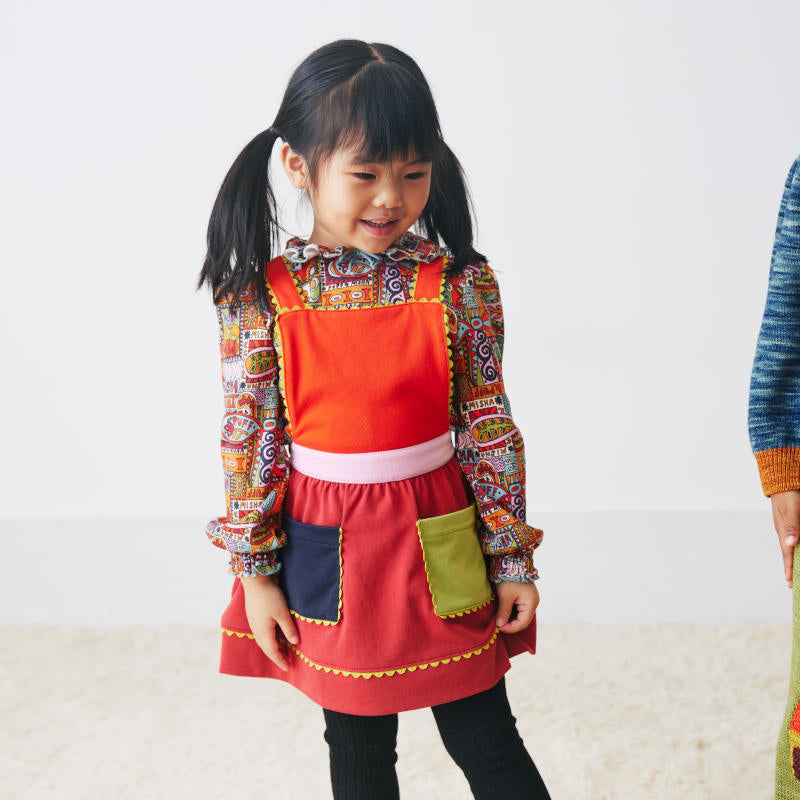 Misha&Puff（ミーシャアンドパフ）2024AW Colorblock Selma Pinafore -Berry- ピナフォア（エプ –  LePuju