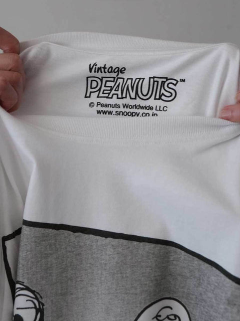381. JOHNBULLE ジョンブル / PEANUTS SHADE GANG Tシャツ(ホワイト)ユニセックス  (JT262C03)