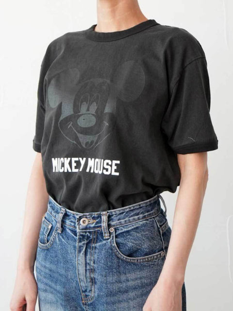 382. JOHNBULLE ジョンブル / MICKEY MOUSE RINGER Tシャツ(ホワイト/ブラック/ブラウン/ブルー)ユニセックス  (JT262C16)