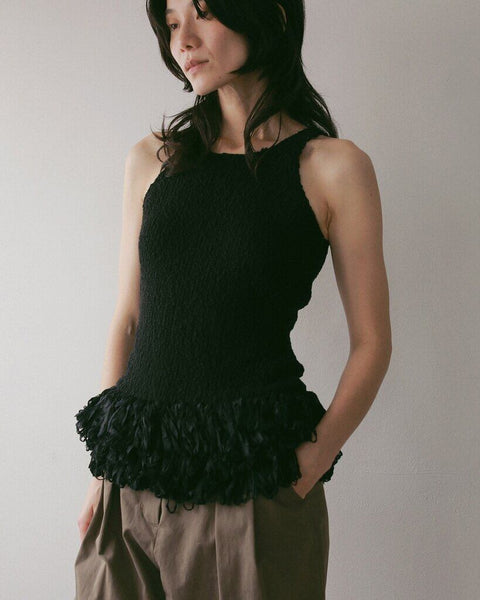 【5月中旬入荷次第お届けのご予約】anuke（アンヌーク） Americansleeve Fringe Tops 62710526.