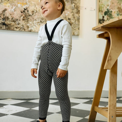 【6/12Mサイズは12/10頃入荷次第のお届け】【ネコポス不可】AC-1 Silly Silas（シリーサイラス） Footless Classic  Atelier Collection -Black×White Checked-  チェック柄 フットレス　クラシックブラック