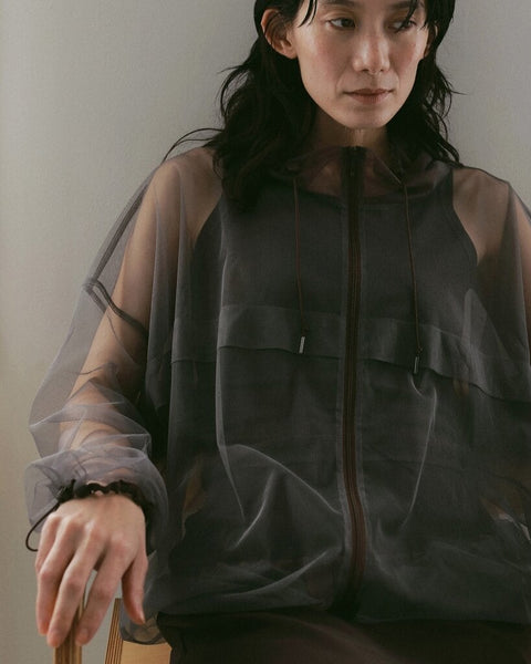 【4月上旬入荷次第お届けのご予約】anuke（アンヌーク） Tulle Zip Blouson 62710203.