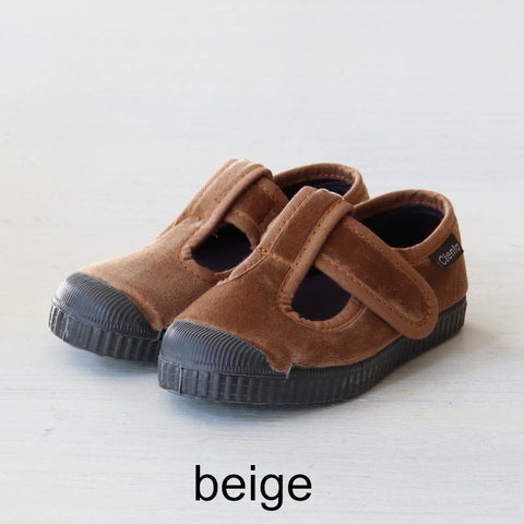 Cienta Kids T-Strap Shoes Velour Shoes (Sneakers, One Strap) 977-075 