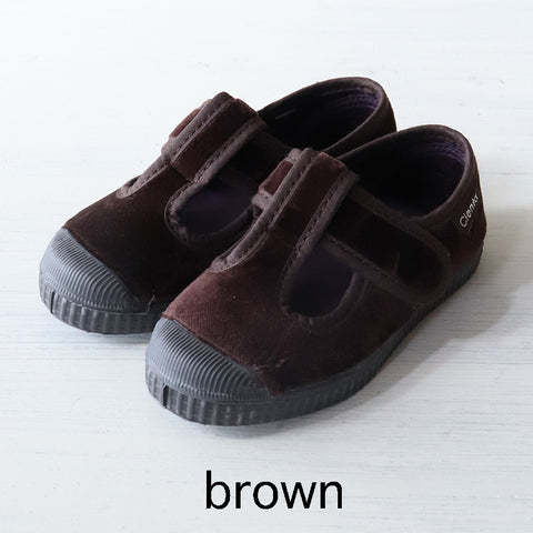 Cienta Kids T-Strap Shoes Velour Shoes (Sneakers, One Strap) 977-075 