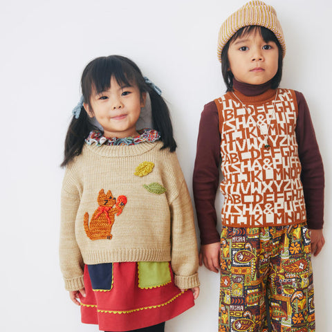 ・Misha&Puff（ミーシャアンドパフ）2024AW Mock Neck Shell -Acorn Alphabet- モックネックシェル