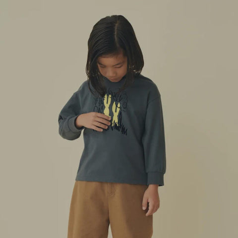 ・mina perhonen（ミナペルホネン） 24AW  cache-cache -green-  カットソー ACA8435P、ACA8436P