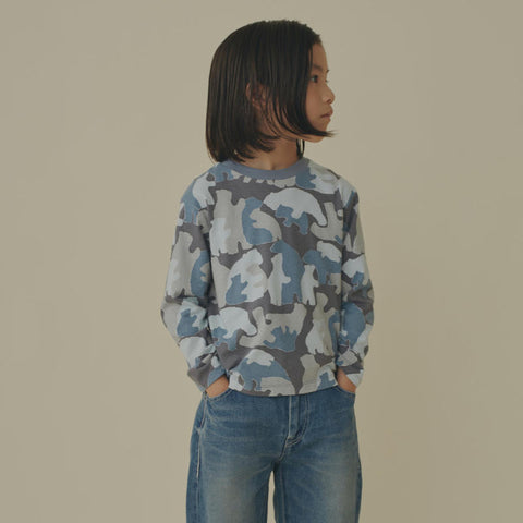 ・mina perhonen（ミナペルホネン） 24AW  hug カットソー blue mix　ACA8441P、ACA8442P.