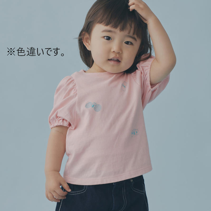 mina perhonen（ミナペルホネン） 24SS choucho ギャザースリーブカットソー navy ACS8359P ACS836 –  LePuju