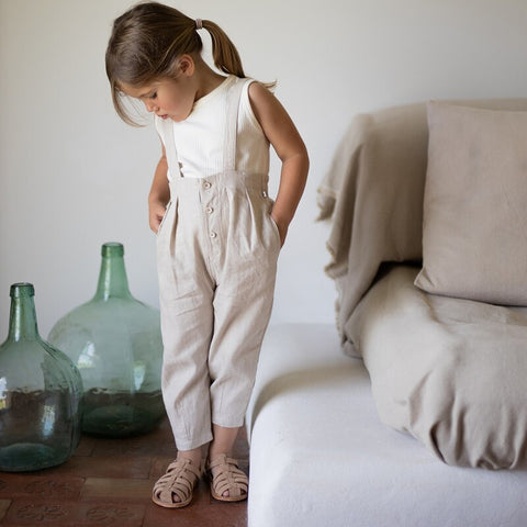 1 + in the family（ワンモア イン ザ ファミリー） 2026SS  AGULLANA -beige- ショルダーパンツ