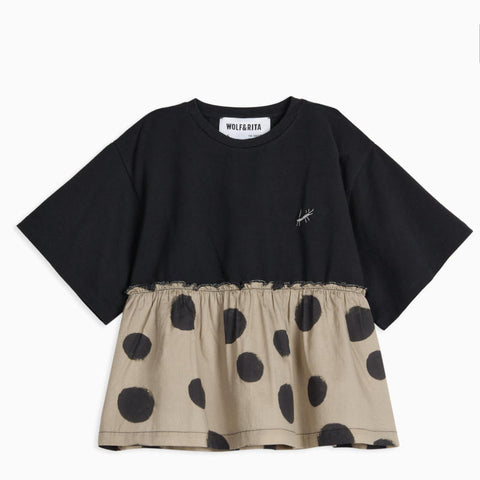 WOLF&RITA（ウルフアンドリタ） 2026SS ARIEL T-shirt -ash- 異素材トップス、カットソー