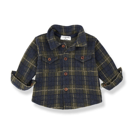 1 + in the family（ワンモア イン ザ ファミリー） 2026AW ATLIN -blue- shirt　シャツ