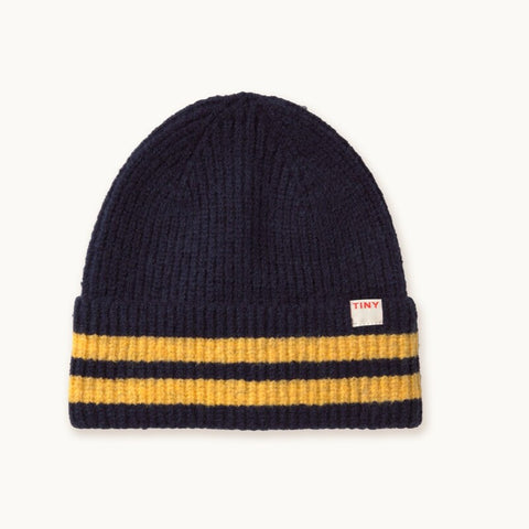 【D2】TINYCOTTONS / タイニーコットンズ2025AW   Stripes Beanie　navy　 キッズストライプビーニー