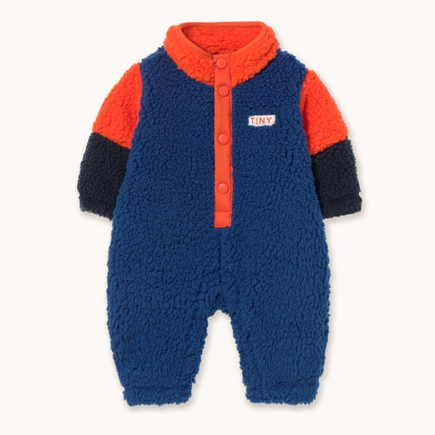 【D2】TINYCOTTONS / タイニーコットンズ2025AW    Color Block Polar Sherpa One piece   summer  red  ベビーカバーオール
