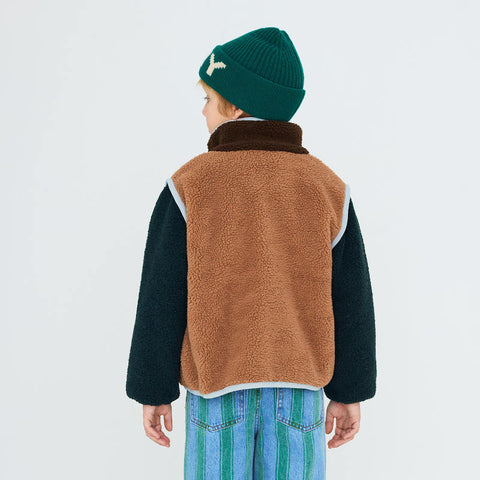 【drop1】TINYCOTTONS / タイニーコットンズ 2026AW Color Block Sherpa Jacket キッズジャケット.