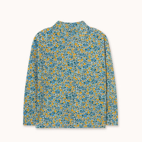 【drop1】TINYCOTTONS / タイニーコットンズ2026AW FLOWER PATTERN RIB MOCKNECKキッズリブTシャツ.