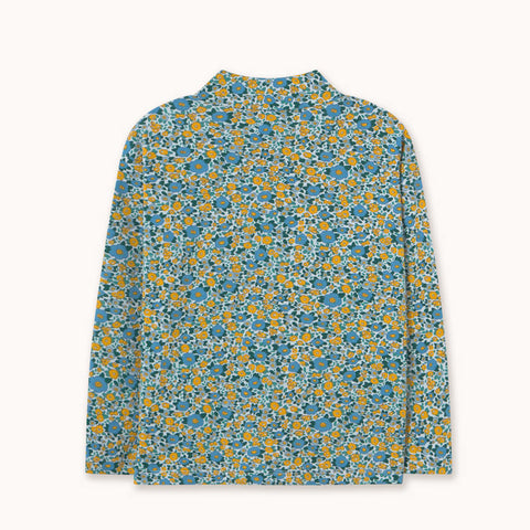 【drop1】TINYCOTTONS / タイニーコットンズ2026AW FLOWER PATTERN RIB MOCKNECKキッズリブTシャツ.