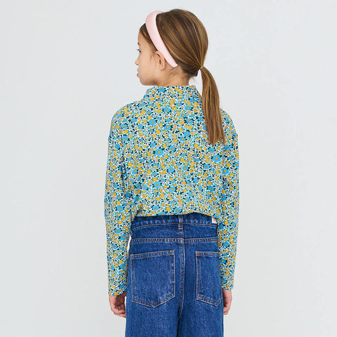 【drop1】TINYCOTTONS / タイニーコットンズ2026AW FLOWER PATTERN RIB MOCKNECKキッズリブTシャツ.