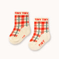 【drop1】TINYCOTTONS / タイニーコットンズ 2026AW CREAM CHECK MEDIUM SOCKS ベビー・キッズソックス 靴下.