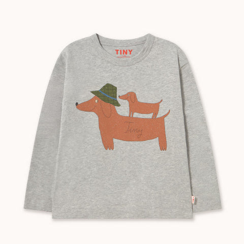 【drop1】TINYCOTTONS / タイニーコットンズ2026AW TWO DOGS GRAPHIC SLEEVE TEE キッズ長袖Tシャツ.