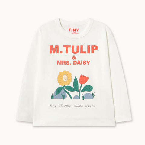 【drop2】TINYCOTTONS / タイニーコットンズ 2026AW TULIP & DAISY GRAPHIC SLEEVE TEE キッズ長袖Tシャツ