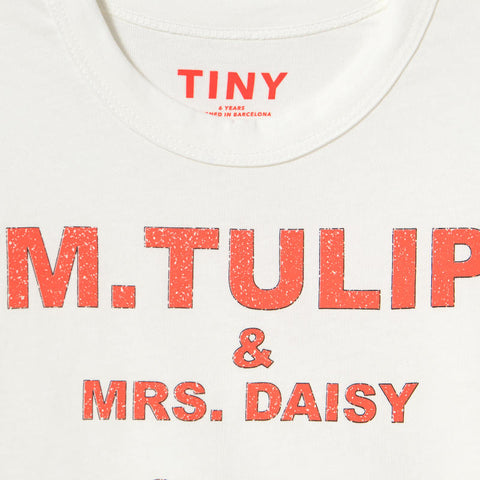 【drop2】TINYCOTTONS / タイニーコットンズ 2026AW TULIP & DAISY GRAPHIC SLEEVE TEE キッズ長袖Tシャツ