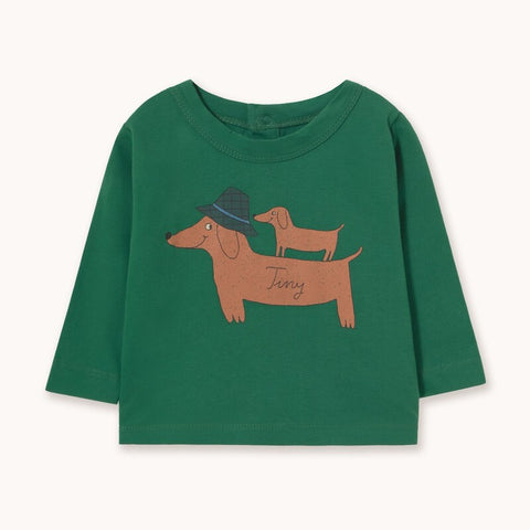 【drop2】TINYCOTTONS / タイニーコットンズ2026AW    TWO DOGS GRAPHIC BABY TEE 　ドッググラフィックベビーTシャツ.