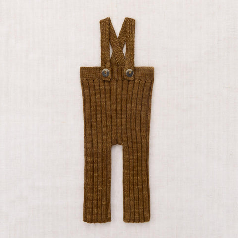 【D1】Misha&Puff（ミーシャアンドパフ）2026aw Baby Rib Longies - Nutmeg - ベビーリブ編みオーバーオール.