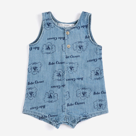BOBOCHOSES（ボボショーズ）2026SS Pickles The Dog all over denim playsuit　デニムプレイスーツ、ショートオール