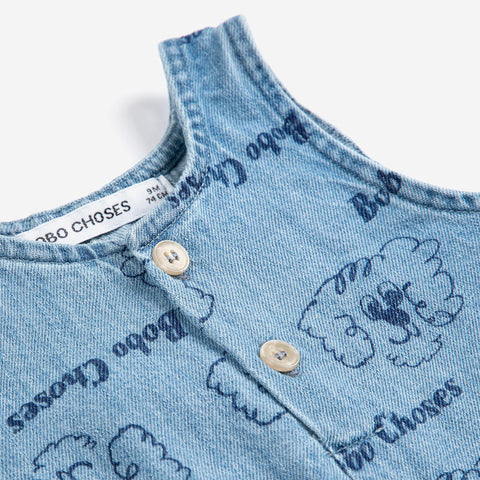 BOBOCHOSES（ボボショーズ）2026SS Pickles The Dog all over denim playsuit　デニムプレイスーツ、ショートオール