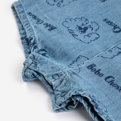BOBOCHOSES（ボボショーズ）2026SS Pickles The Dog all over denim playsuit　デニムプレイスーツ、ショートオール