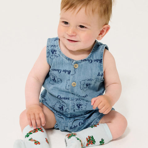 BOBOCHOSES（ボボショーズ）2026SS Pickles The Dog all over denim playsuit　デニムプレイスーツ、ショートオール