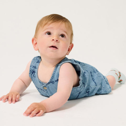 BOBOCHOSES（ボボショーズ）2026SS Pickles The Dog all over denim playsuit　デニムプレイスーツ、ショートオール