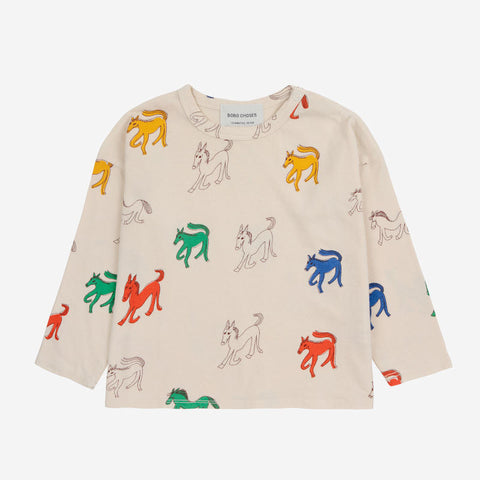 BOBO CHOSES 2024AW Baby Wonder Horse all over T-shirt long sleeve T-shirt