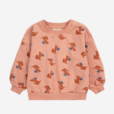 【drop2】BOBO CHOSES（ボボショーズ）2024AW Baby Hungry Squirrel all over sweatshirt スウェットシャツ