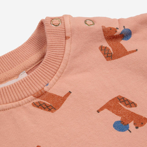 【drop2】BOBO CHOSES（ボボショーズ）2024AW Baby Hungry Squirrel all over sweatshirt スウェットシャツ