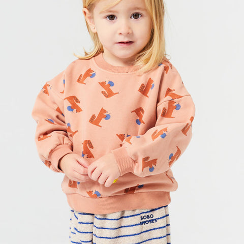 [drop2] BOBO CHOSES 2024AW Baby Hungry Squirrel all over sweatshirt