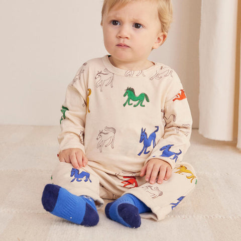 BOBO CHOSES（ボボショーズ）2024AW Baby Wonder Horse all over harem pants　ベビーパンツ