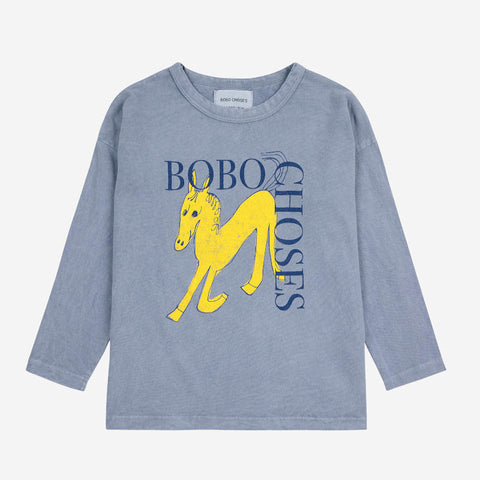 BOBO CHOSES 2024AW Wonder Horse T-shirt Kids' long-sleeved T-shirt