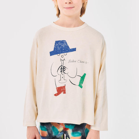 BOBO CHOSES 2024AW Magic Flute Player T-shirt Kids' long-sleeved T-shirt